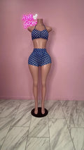 Blue 3pc polka Dot set