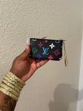 BLACK COLORFUL LV CARDHOLDER