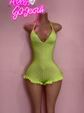 Khia lime polka dot set